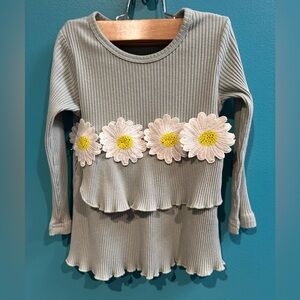 Daisy Appliqué Ruffle Spring Top